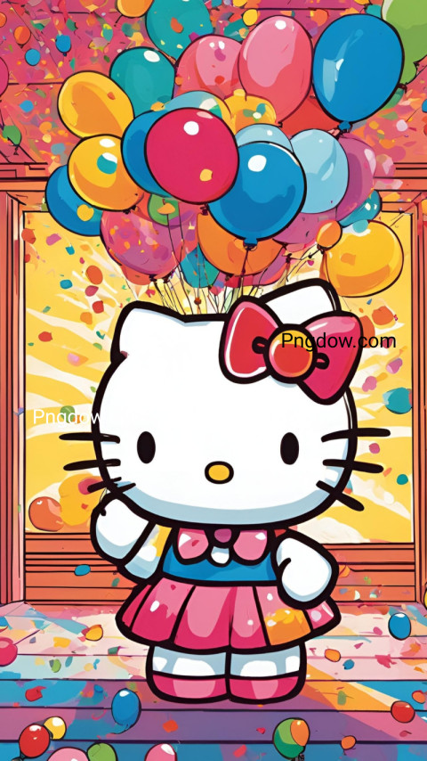 hello kitty wallpaper, balloon background