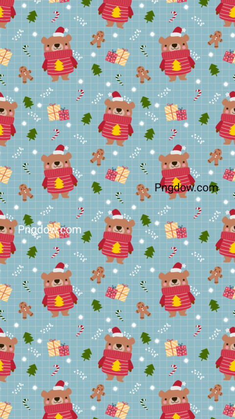 Christmas teddy bear wallpaper free