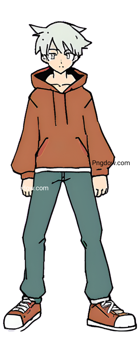 full body anime boy, png, transparent