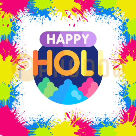 Vibrant Indian Holi Paint Spray PNG   Color Splash Traditional Image