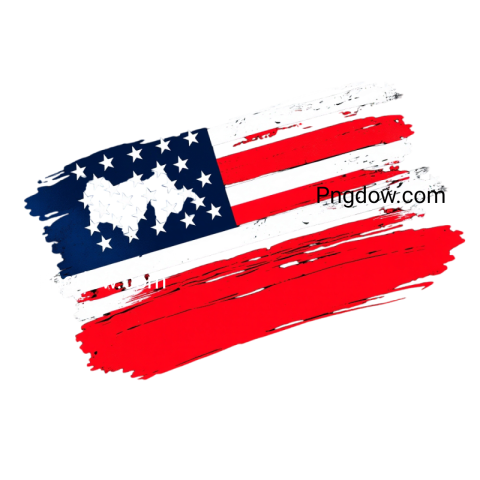 American flag displayed on a black background, showcasing vibrant colors and distinct stars and stripes in a PNG format