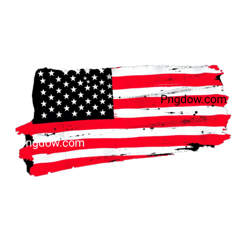 American flag displayed on a black background, showcasing vibrant colors and distinct design elements in a PNG format