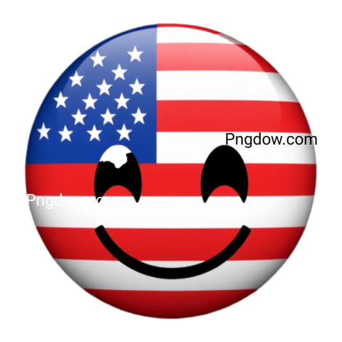 A smiley face adorned with the American flag, symbolizing patriotism and joy in a vibrant design