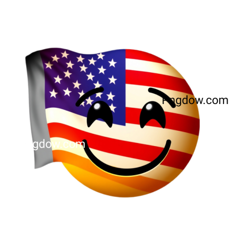 An emoticon featuring a smiley face adorned with the American flag, symbolizing patriotism and joy