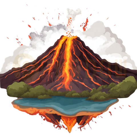 Stunning Volcano PNG Image with Transparent Background for Versatile Use