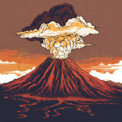 Volcano PNG background