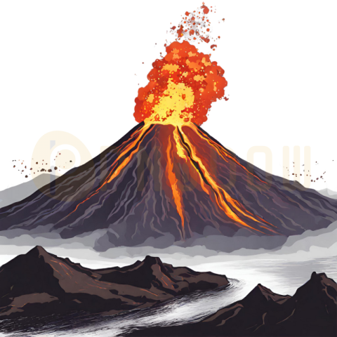 Volcano PNG image with transparent background