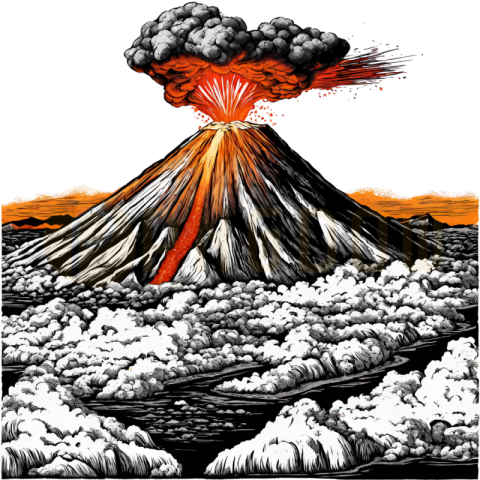 Volcano illustration PNG