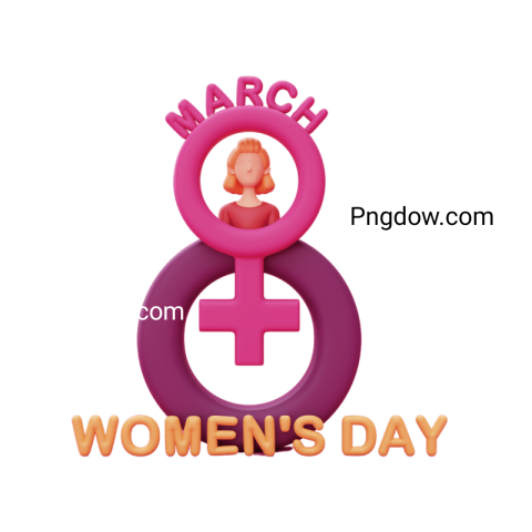International 3D Women's Day PNG image with transparent background