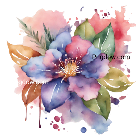 Acuarela flower illustration PNG transparent