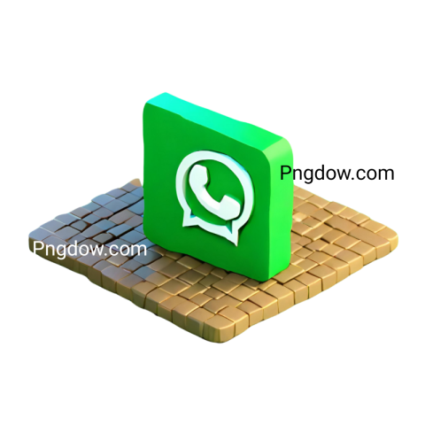 3D WhatsApp logo transparent background image