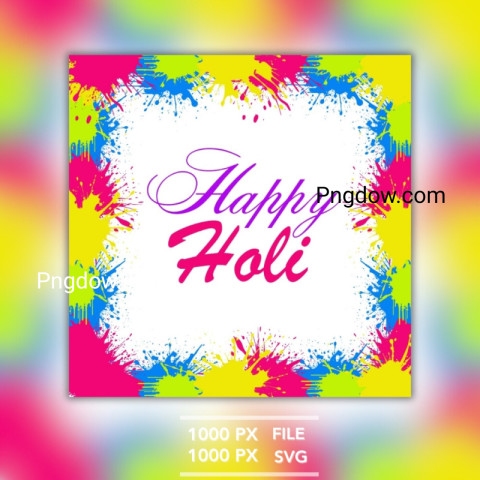 Colorful happy holi greetings instagram post, template