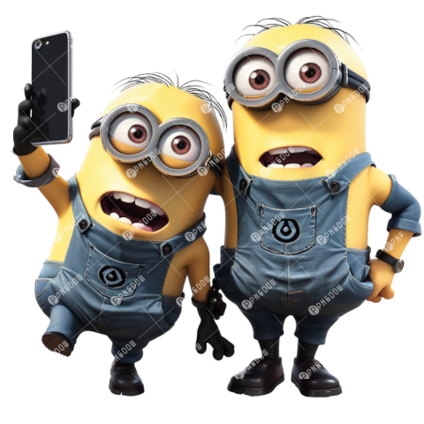 minions png playing mobile with friend