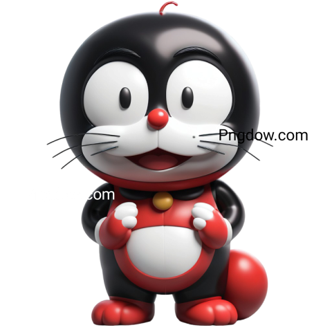 black red Doraemon PNG