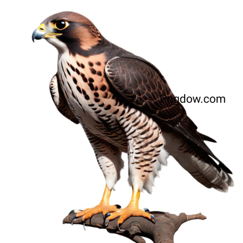A Falcon PNG perched on a branch