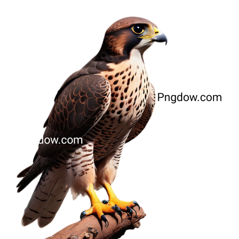 Image of a Falcon PNG resting on a branch