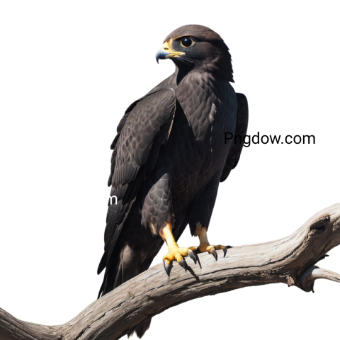 Falcon PNG perched on a branch