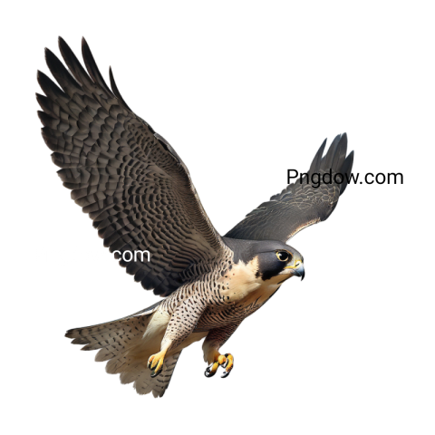 A peregrine falcon soaring through the sky