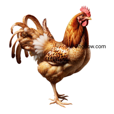 A rooster standing on a transparent background