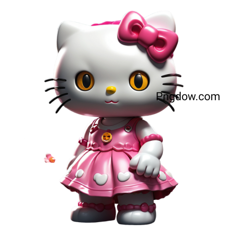 Hello Kitty figurine in pink dress, cute and iconic character, perfect for fans of the beloved Sanrio character
