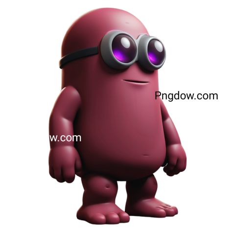 A cartoon character with purple eyes and glasses, among us png