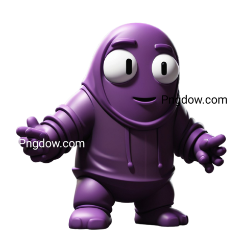 Purple toy with big eyes and hoodie, Among Us character PNG