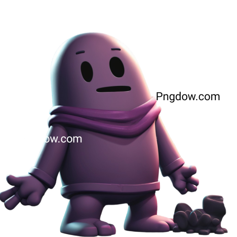 Purple character with purple scarf in Among Us PNG
