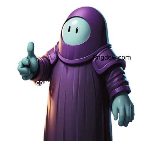Purple alien giving thumbs up, Among Us PNG