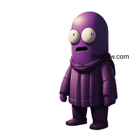 A purple character wearing a robe and with eyes, among us png