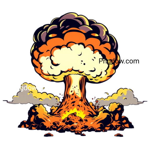 An illustration depicting a mushroom cloud, symbolizing an explosion png, with a second mushroom cloud in the background