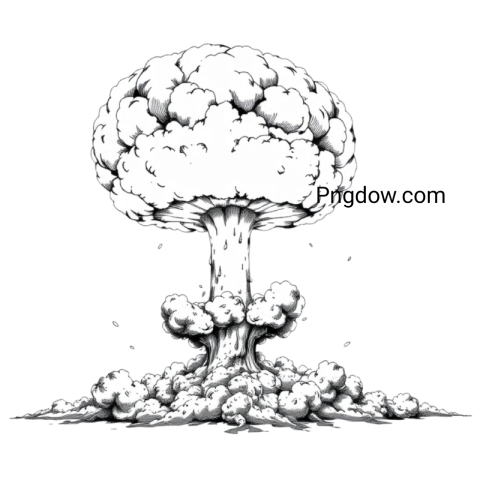 white and black explosion, nuclear explosion