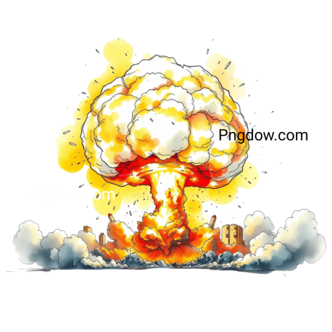 nuclear explosion, explosion illustration, explosion png