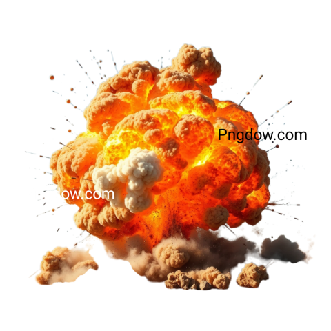 A dramatic explosion captured in a PNG image, showcasing vibrant colors and dynamic energy in the scene