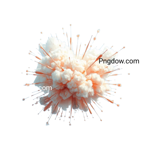 A dramatic white powder explosion against a stark transparent background, showcasing dynamic movement and contrast in a PNG format