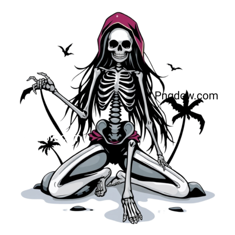 Halloween Skeleton Zombie Girl PNG file