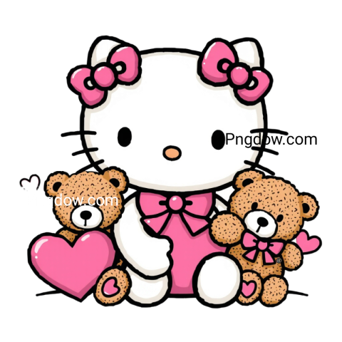 Hello Kitty with Teddy Bear png