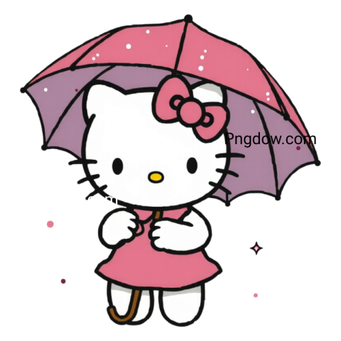 Hello Kitty with Umbrella png