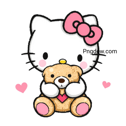 Hello Kitty with Teddy Bear png