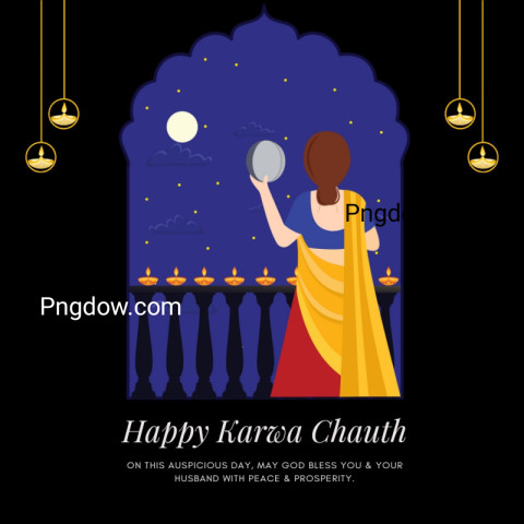 Black Simple Happy Karwa Chauth Instagram Post