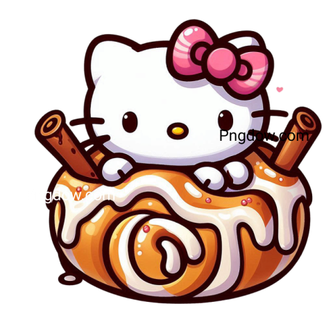 hello kitty png free, cinnamon roll hello kitty