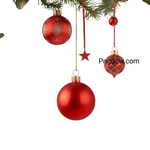 Transparent Christmas decorations elegantly hanging from a tree branch, creating a festive and enchanting atmosphere