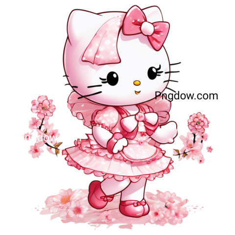 vibrant Hello Kitty wallpaper featuring a playful design, available as a free PNG download for fans and enthusiasts