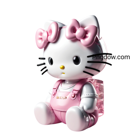 Charming Hello Kitty transparent with the iconic character in a fun and colorful design, suitable for a cheerful space