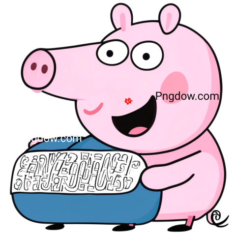 vibrant PNG image of Peppa Pig, showcasing her cheerful expression and iconic design in a playful setting