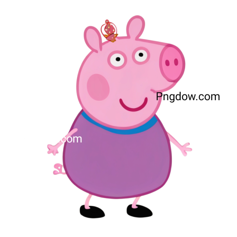 Clipart of Peppa Pig in PNG format, featuring the beloved cartoon character in a playful pose