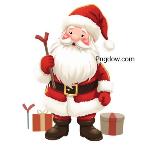 Santa Holding An Ornament Decorating For Christmas Free Png