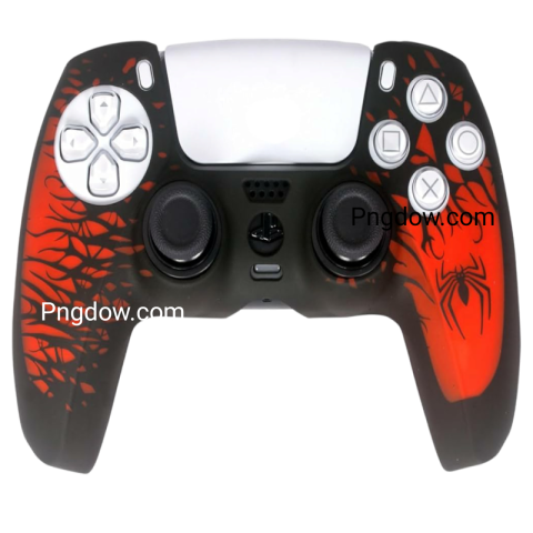 A video game controller featuring a spider design, inspired by Spiderman, suitable for PS5 gaming