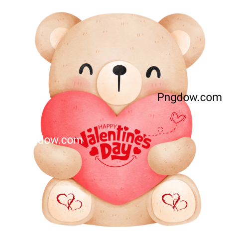 Valentine's teddy bear text png