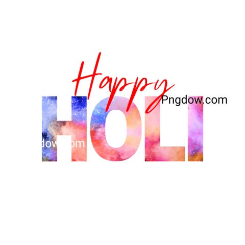 Happy Holi text clipart