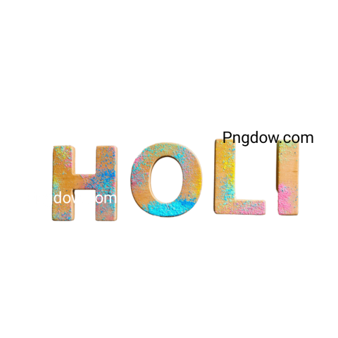 Holi text clipart